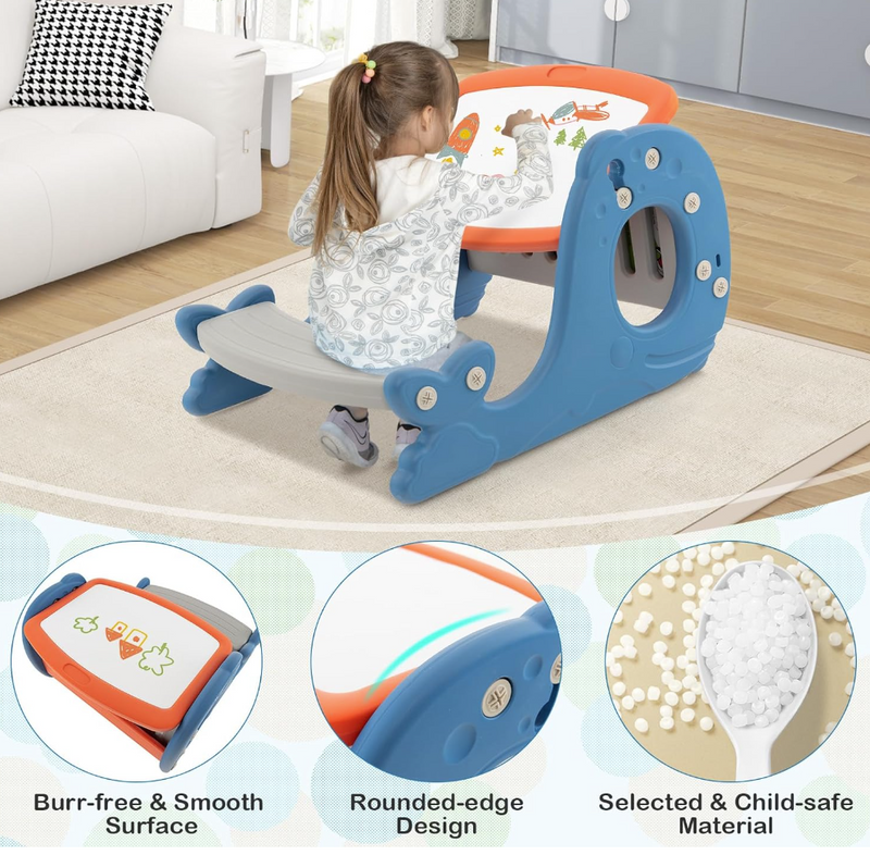 Rever Bebe  Convertible Kids Activity Table Set with Erasable Whiteboard