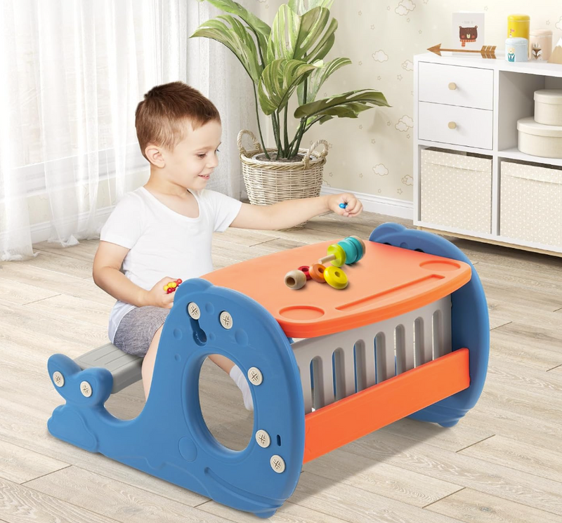 Rever Bebe  Convertible Kids Activity Table Set with Erasable Whiteboard