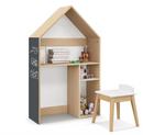 Rever Bebe Kids House-Shaped 2-in-1 Table and Chair Set