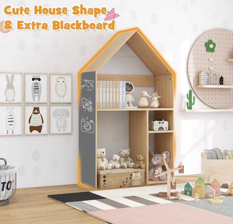 Rever Bebe Kids House-Shaped 2-in-1 Table and Chair Set