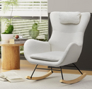 Baby Direct Rocking Armchair Feeding Chair Boucle Fabric Armchairs Lounge Sofa White