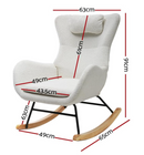Baby Direct Rocking Armchair Feeding Chair Boucle Fabric Armchairs Lounge Sofa White