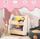 Rever Bebe Kids Wooden Bookshelf, Toddler Double-Sided Bookcase Toy Storage
