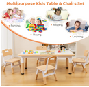 Rever Bebe Kids Table and 4 Chairs Set, Height Adjustable Toddler Desk