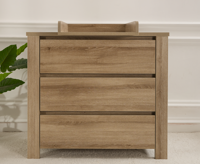 Rever Bebe Classic 3 drawer chest with changing tray Ash