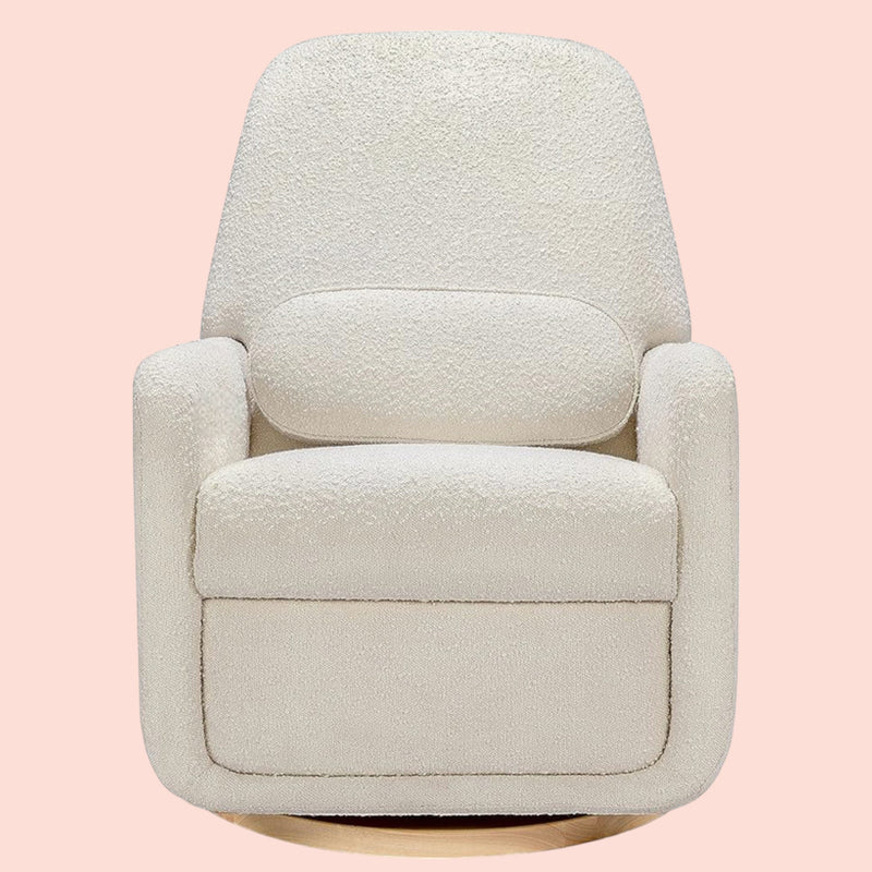 Rever Bebe Harmony Electronic Recliner & Swivel Glider in Vanilla Bouclé