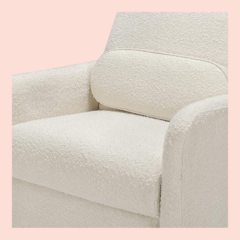 Rever Bebe Harmony Electronic Recliner & Swivel Glider in Vanilla Bouclé