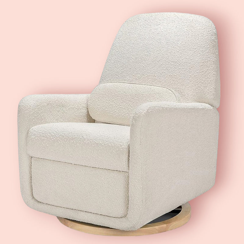 Rever Bebe Harmony Electronic Recliner & Swivel Glider in Vanilla Bouclé