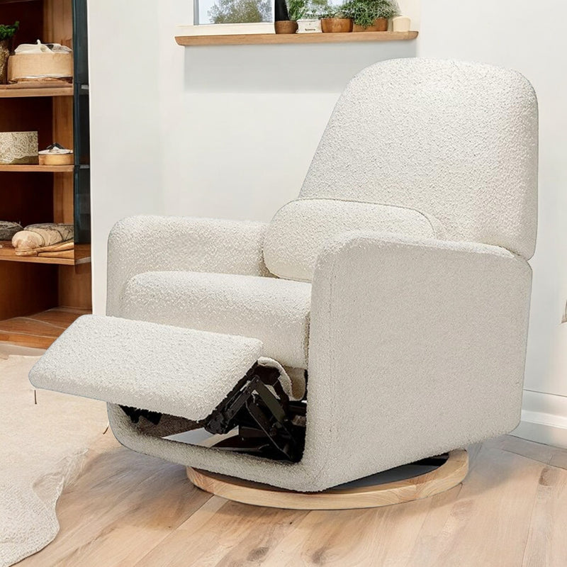 Rever Bebe Harmony Electronic Recliner & Swivel Glider in Vanilla Bouclé