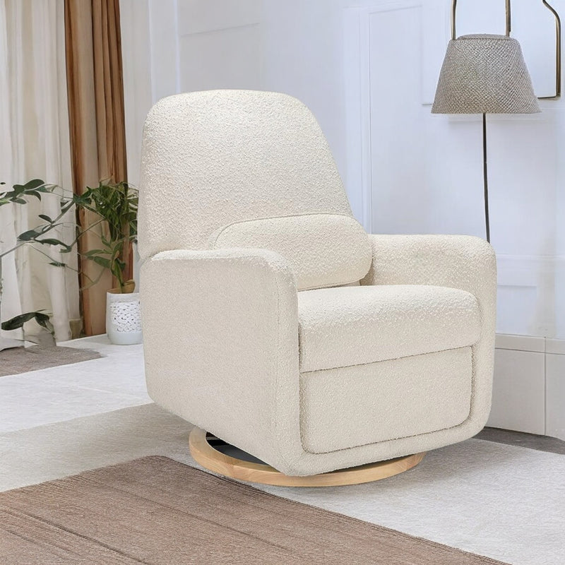 Rever Bebe Harmony Electronic Recliner & Swivel Glider in Vanilla Bouclé