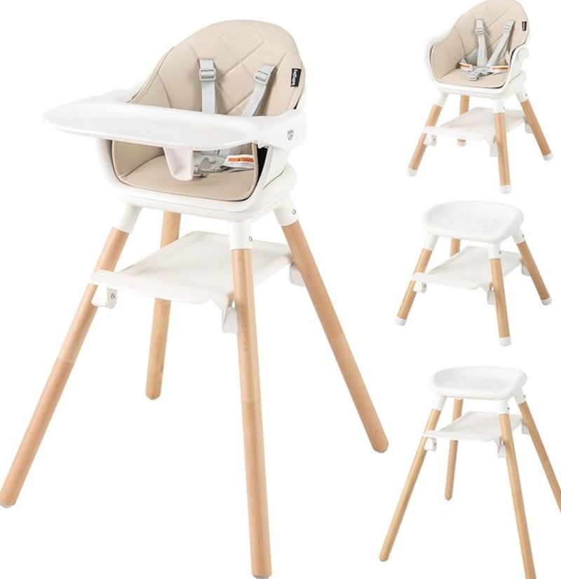 Rever Bebe 6 in 1 Convertible Wooden High Chair