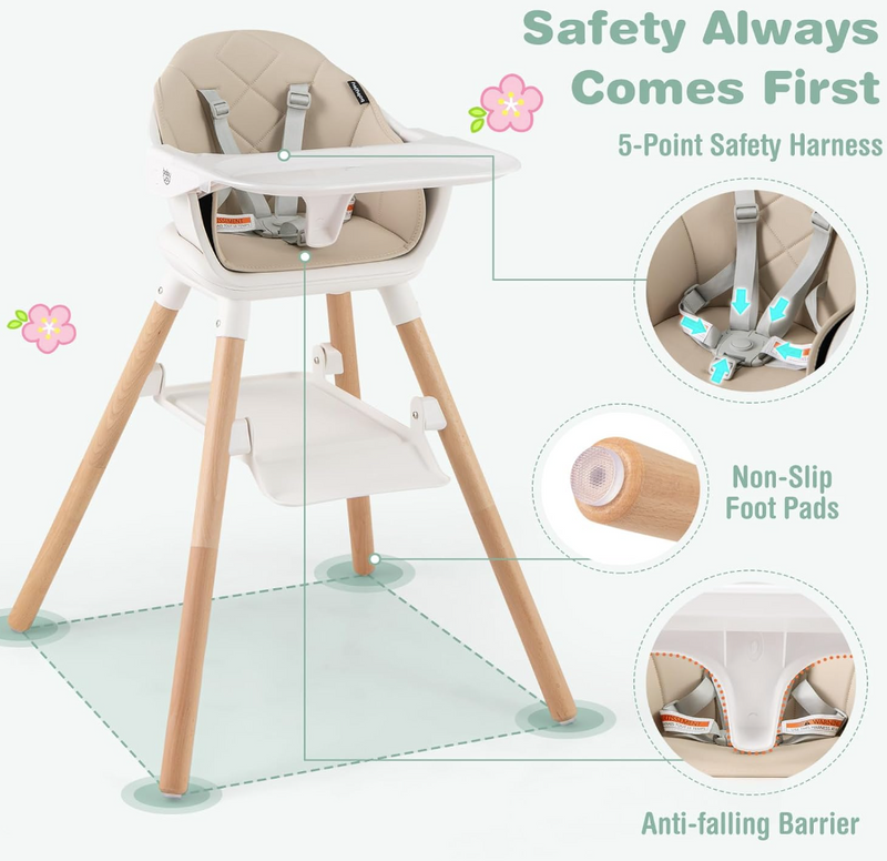 Safety first wooden high chair sales
