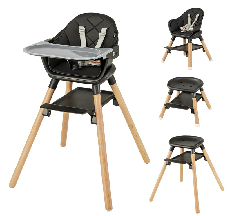 Rever Bebe 6-in-1 Convertible Wooden High Chair