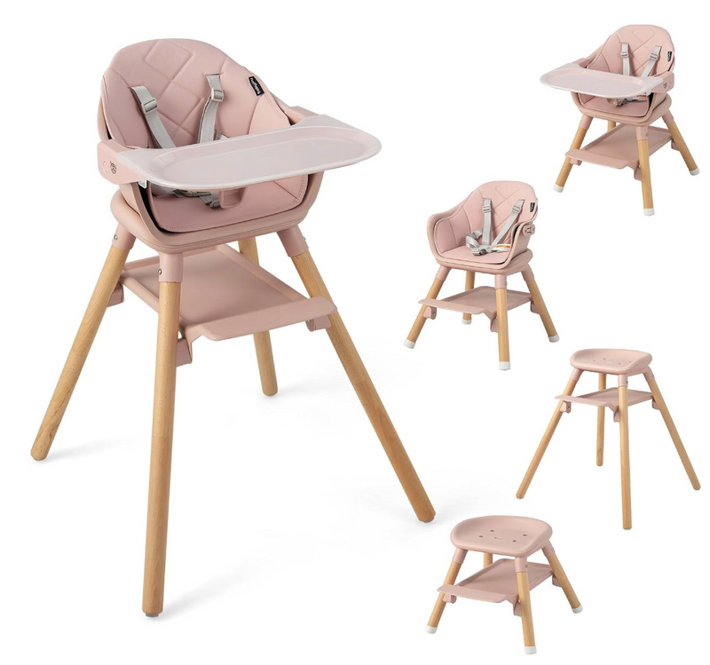 Rever Bebe 6-in-1 Convertible Wooden High Chair