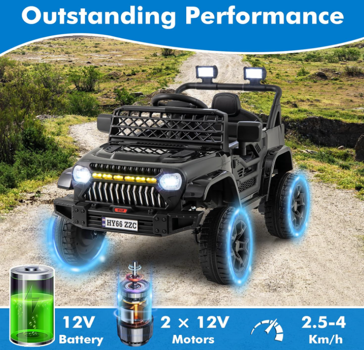 12V Kids Ride on Jeep Electric Toy Car with Remote Control