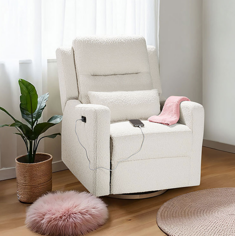 COCOON RIO Electric Recliner Glider Nursery Chair in Vanilla