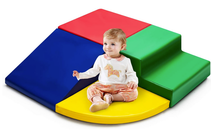 Rever Bebe 4-Piece Soft Toddler Corner Climbing Sliding Blocks for Babies