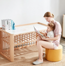 Ellaboora Baby Cot 4 in 1 Premium Beach Wood With Mattress