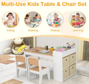 Rever Bebe  Kids Art Table & Chairs Set w/Paper Roll