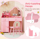 Rever Bebe 2-in-1 Kids Vanity Set w/Mirror, Princess Makeup Table