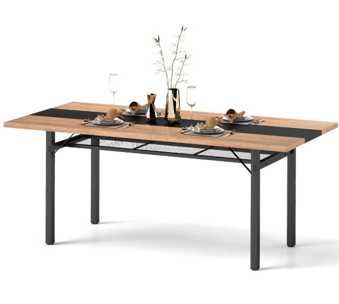 180cm Wooden Dinning Table with Metal Frame