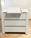 Rever Bebe Classic 3 drawer chest with changing tray Peral White