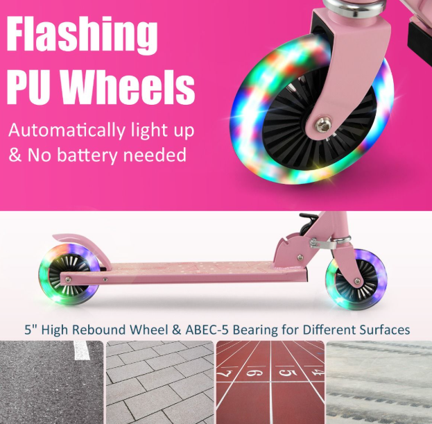 Rever Bebe Foldable Scooter with LED Light