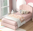Rever Bebe Snuggle Kids single bed in pink teddy with mattress
