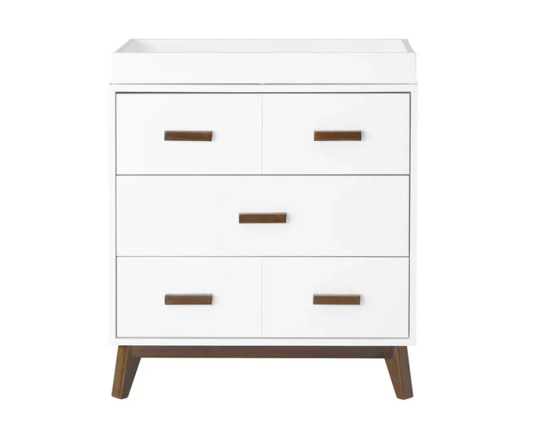 Babyletto Scoot 3 in 1 cot and  Dresser Set White/Walnut