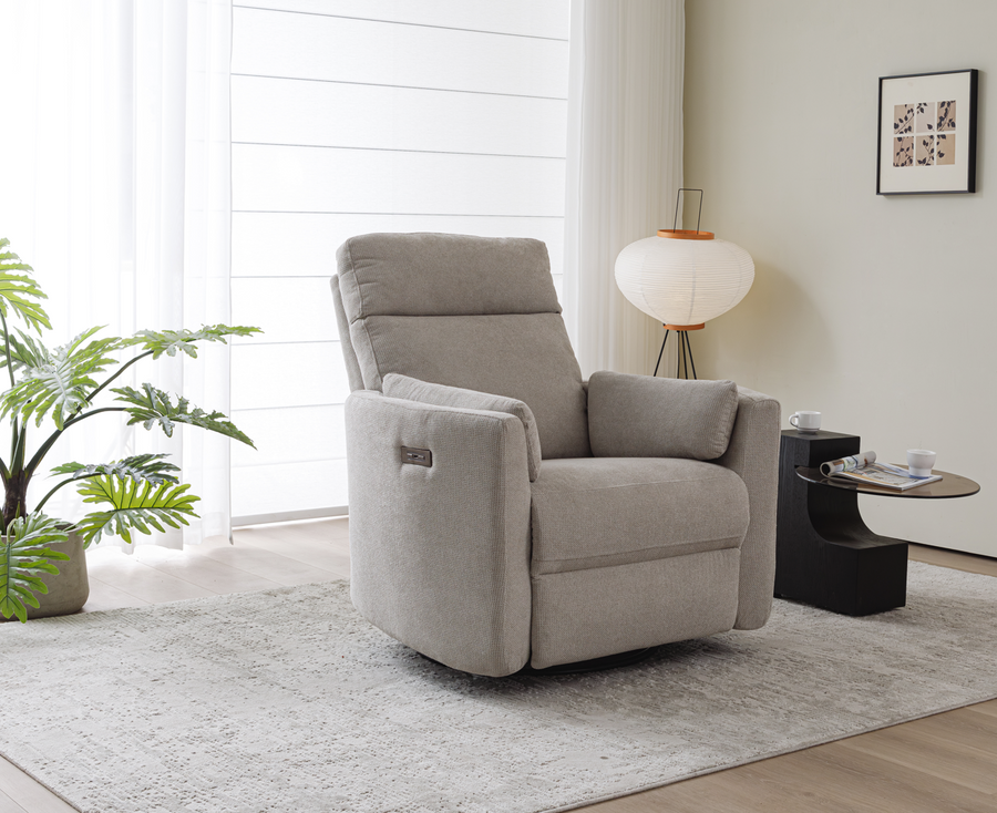 Rever Bebe Douce Electric Recliner — Taupe Weave