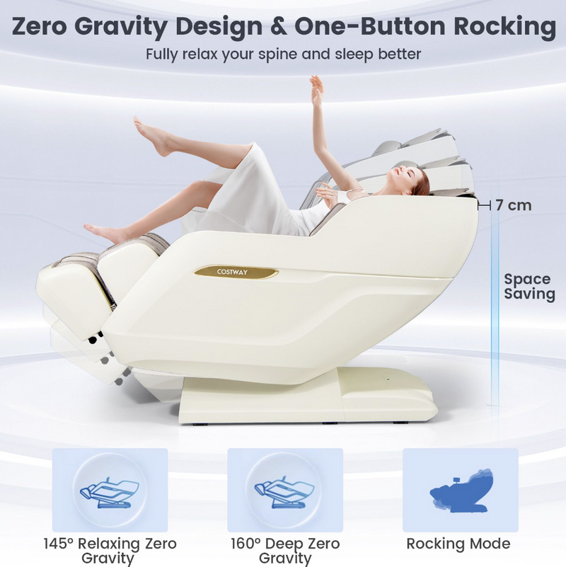 Costway SL Track 3D Massage Chair Full Body Zero Gravity Massage Recliner with Airbags