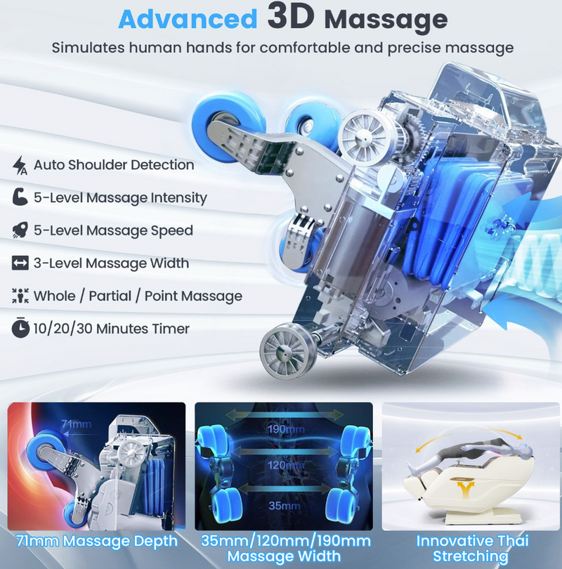 Costway SL Track 3D Massage Chair Full Body Zero Gravity Massage Recliner with Airbags