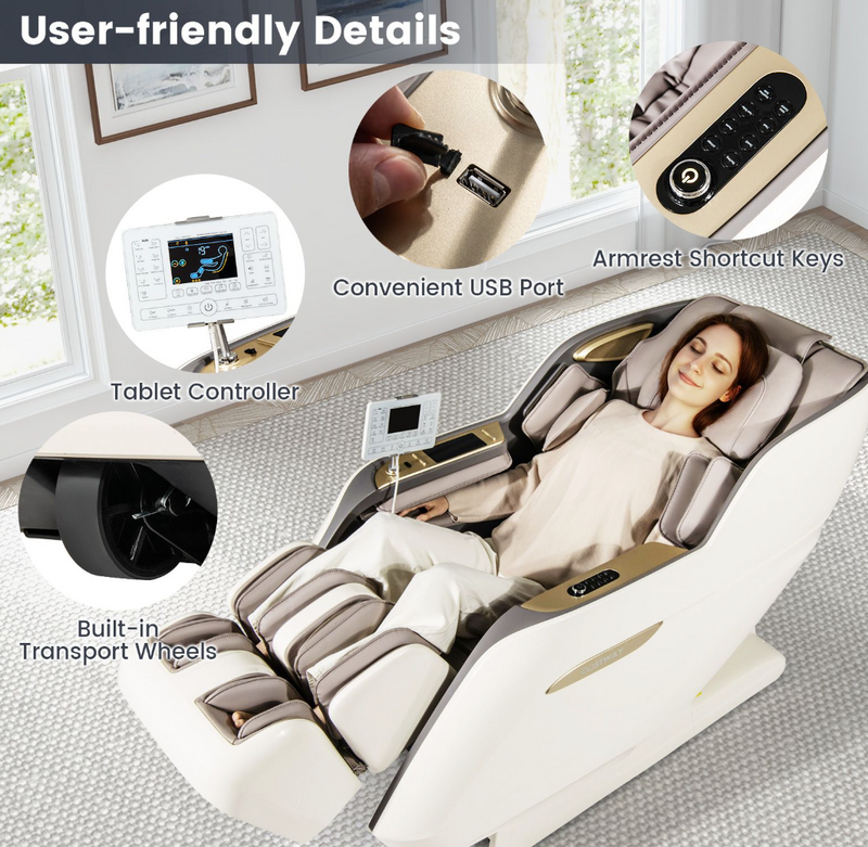 Costway SL Track 3D Massage Chair Full Body Zero Gravity Massage Recliner with Airbags
