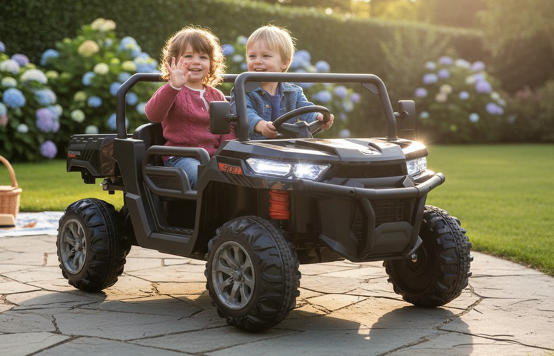 2-Seater Kids Ride On Dump Truck, 12V Electric Toy Tractor Off Road UTV