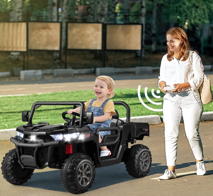 2-Seater Kids Ride On Dump Truck, 12V Electric Toy Tractor Off Road UTV