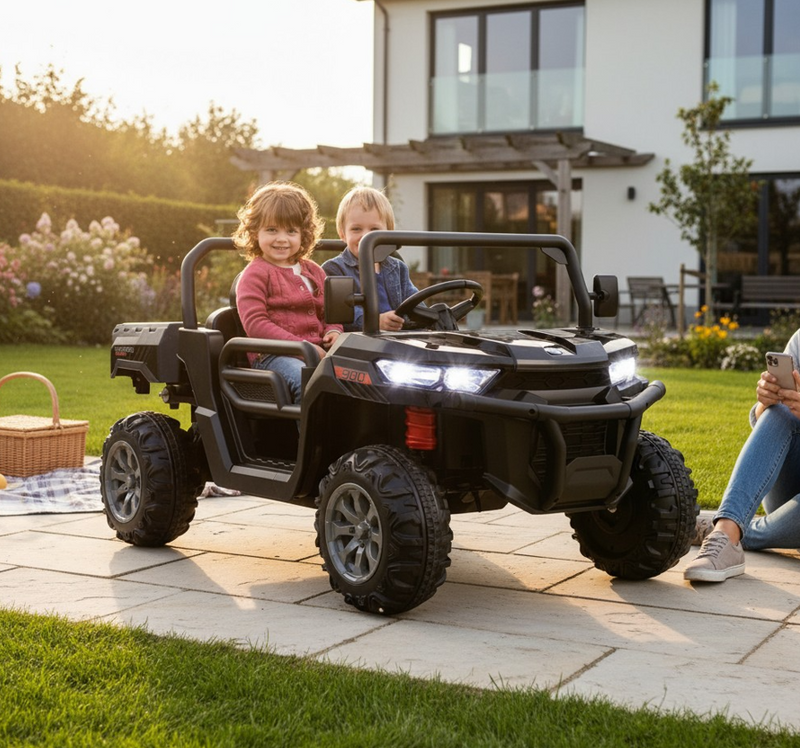 2-Seater Kids Ride On Dump Truck, 12V Electric Toy Tractor Off Road UTV