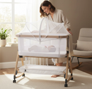 Rever Bebe Dream On Me Air Plus Bedside Bassinet Co Sleeper Peral White