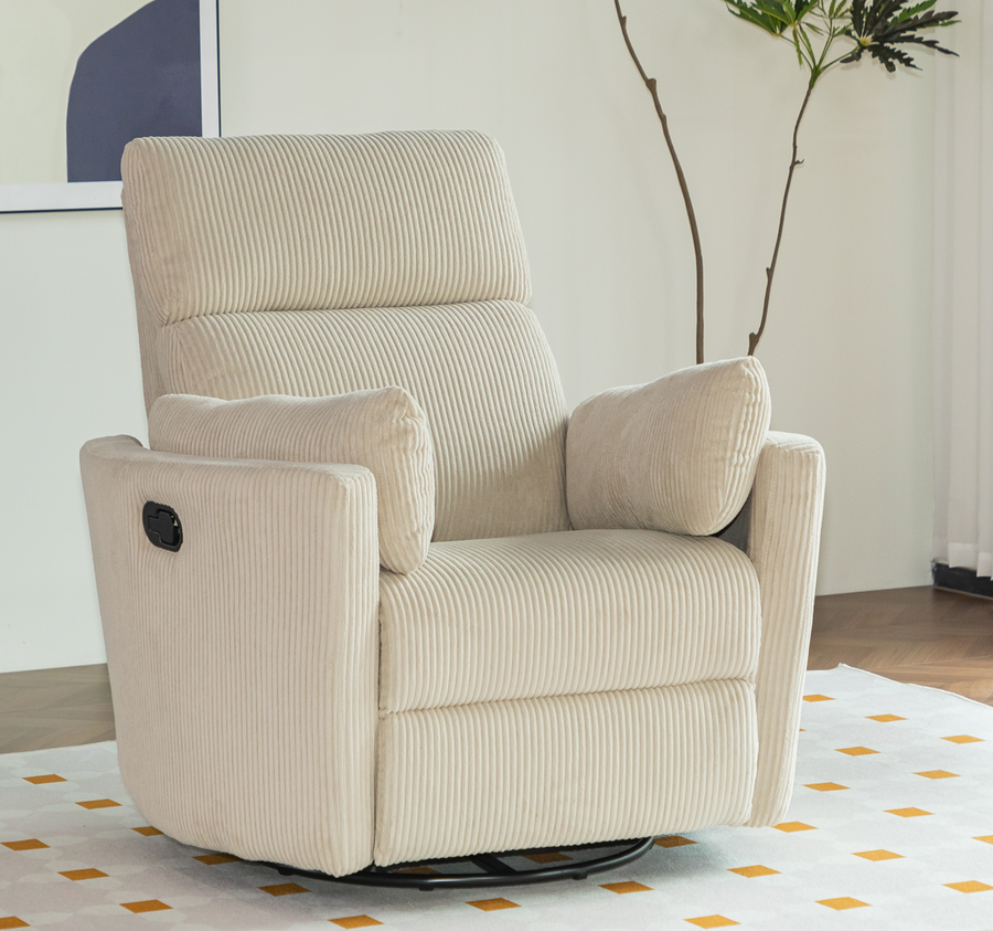 Rever Bebe Milano Manual Recliner — Taupe Corduroy