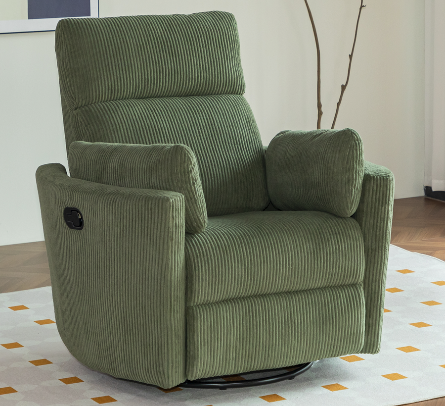 Rever Bebe Milano Manual Recliner — Olive Corduroy