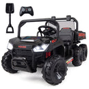 24V 2-Seater Ride-On Dump Truck with Electric Dump Bed and Music Lights for Kids - Black - product detail 2