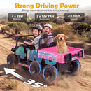 24V 2-Seater Ride-On Dump Truck with Electric Dump Bed and Music Lights for Kids - Pink - product detail 10