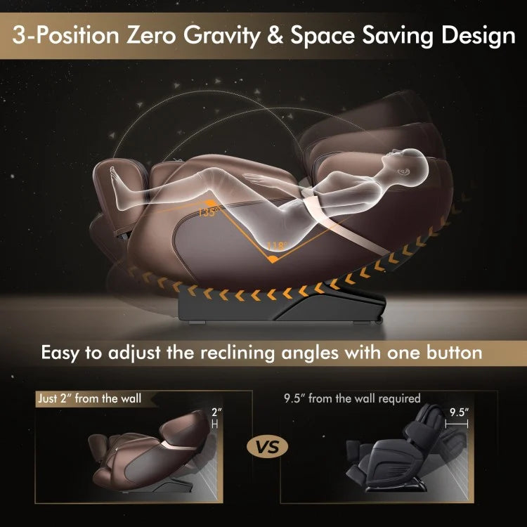Relaxe Zero-Gravity Shiatsu Massage Chair With Heating (SL-Track)
