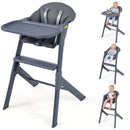 Grey 3-in-1 toddler highchair with adjustable tray