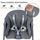Faux leather cushion and safety belt detail