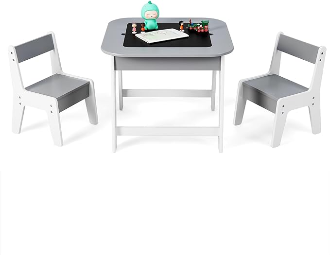 Rever Bebe Kids Wooden Table & 2 Chair Set