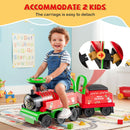 Ride-On Train with Carriage 6V 2-Seater Battery Powered Ride-On Toy with Under-Seat Storage - Green - product detail 9