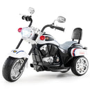 6V Kids Motorcycle 3-Wheel with Headlight and Horn White - White - product detail 4