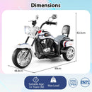 6V Kids Motorcycle 3-Wheel with Headlight and Horn White - White - product detail 5