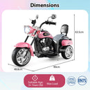 6V Kids Motorcycle 3-Wheel with Headlight and Horn White - Pink - product detail 5