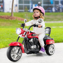 6V Kids Motorcycle 3-Wheel with Headlight and Horn White - Red - product detail 1